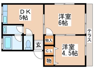 多摩ﾊｲﾂB棟の物件間取画像